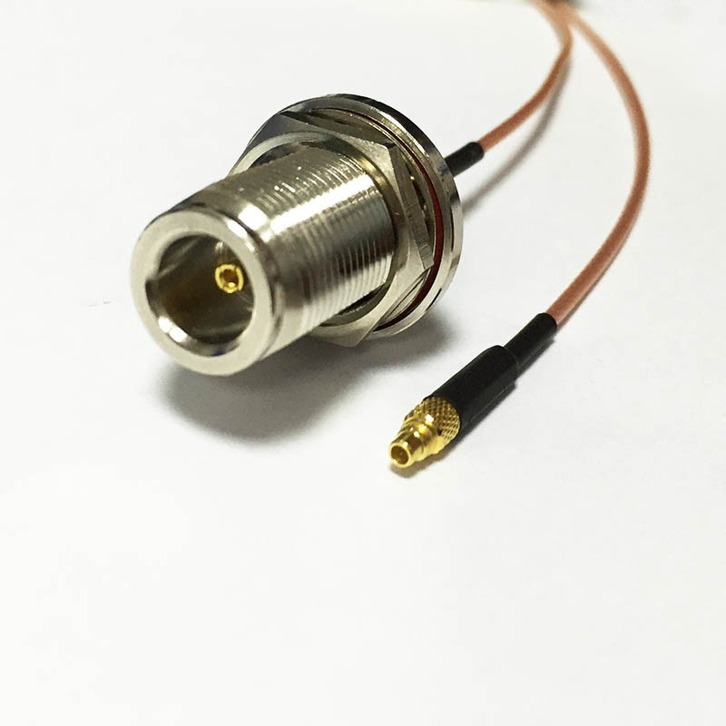 N Female Bulkhead St. Connector With RG178 Cable (L-10CM) + MMCX Male St. Connector N Female Bulkhead St. Connector With RG178 Cable (L-10CM) + MMCX Male St. Connector