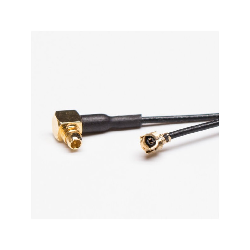 MMCX Male Right Angle With 1.13mm Black Cable (L-10CM) + UFL Connector MMCX Male Right Angle With 1.13mm Black Cable (L-10CM) + UFL Connector