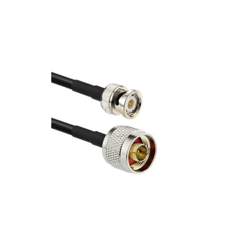 BNC Male St. Connector With RG213 Cable (L-5Mtr) + N Male St. Connector BNC Male St. Connector With RG213 Cable (L-5Mtr) + N Male St. Connector