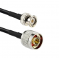 BNC Male St. Connector With RG213 Cable (L-5Mtr) + N Male St. Connector BNC Male St. Connector With RG213 Cable (L-5Mtr) + N Male St. Connector