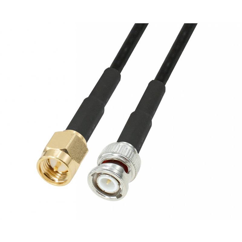 BNC Male St. Connector With RG174 Cable (L-3Mtr) + SMA Male St. Connector BNC Male St. Connector With RG174 Cable (L-3Mtr) + SMA Male St. Connector