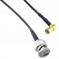 BNC Male St. Connector With RG174 Cable (L-1Mtr) + SMB Female Right Angle Connector