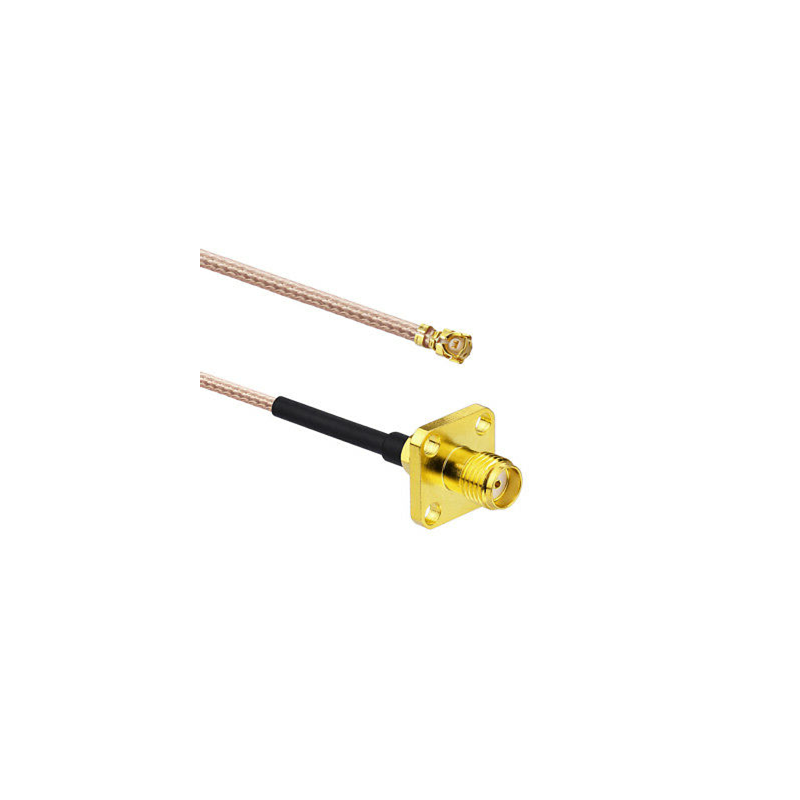 SMA Female 4 Hole Panel Mount Connector With RG178 Cable (L-10CM) + UFL Connector SMA Female 4 Hole Panel Mount Connector With RG178 Cable (L-10CM) + UFL Connector