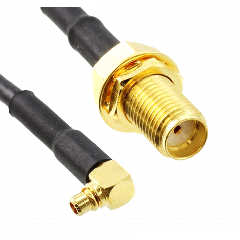 SMA Female Bulkhead St. Connector With RG174 Cable (L–7Mtr) + MMCX Male Right Angle Connector SMA Female Bulkhead St. Connector With RG174 Cable (L–7Mtr) + MMCX Male Right Angle Connector