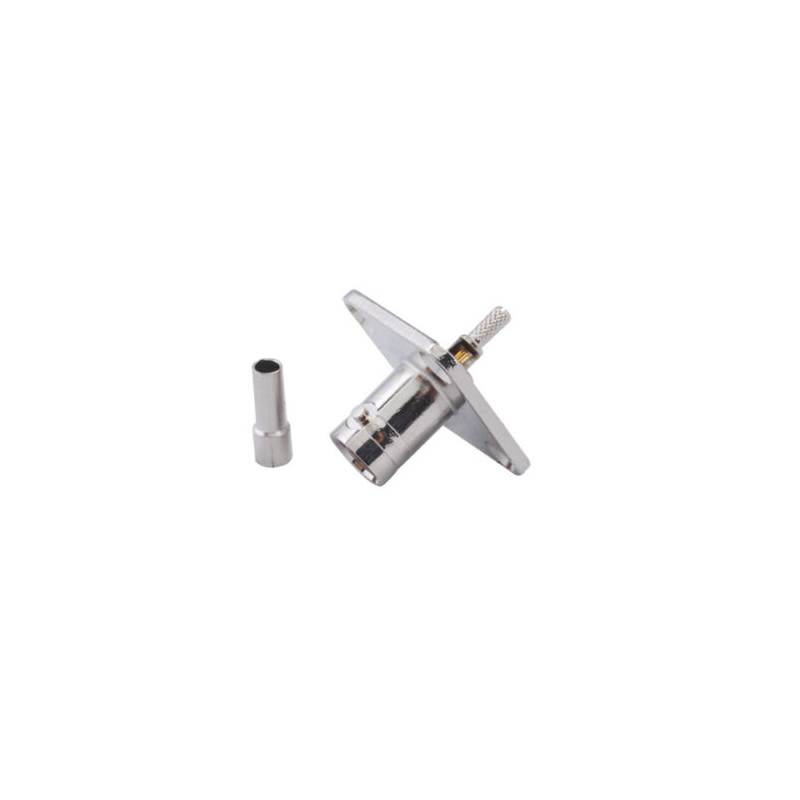 BNC (F) 4 Hole Panel Mount Connector for RG174 Cable