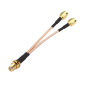 SMA Female Bulkhead St. Connector With RG316 Cable (L-15CM) + 2*SMA Male St. Connector (Y-type Splitter Combiner) SMA Female Bulkhead St. Connector With RG316 Cable (L-15CM) + 2*SMA Male St. Connector (Y-type Splitter Combiner)