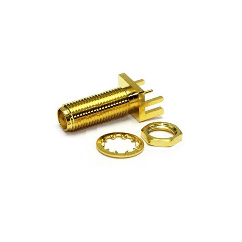 SMA Female Edge PCB Mount 12mm Threading with nut & Washer SMA Female Edge PCB Mount 12mm Threading with nut & Washer