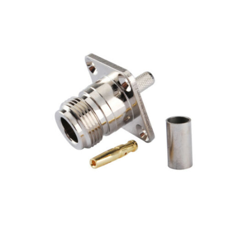 N (F) St. 4 Hole Panel Mount Connector for RG58 Cable