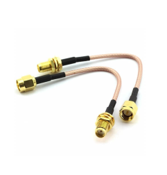 SMA Female Bulkhead St. Connector With RG316 Cable (L–10CM) + SMA Male St. Connector