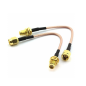 SMA Female Bulkhead St. Connector With RG316 Cable (L–10CM) + SMA Male St. Connector SMA Female Bulkhead St. Connector With RG316 Cable (L–10CM) + SMA Male St. Connector