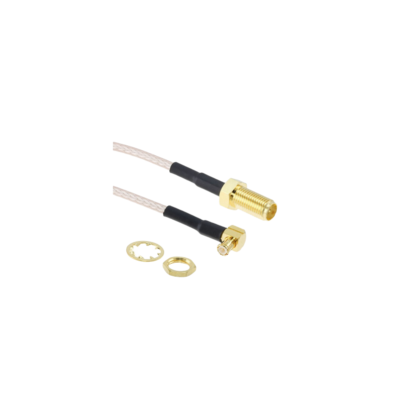 SMA Female Bulkhead St. Connector With RG316 Cable (L-5Mtr) + MCX Male Right Angle Connector SMA Female Bulkhead St. Connector With RG316 Cable (L-5Mtr) + MCX Male Right Angle Connector