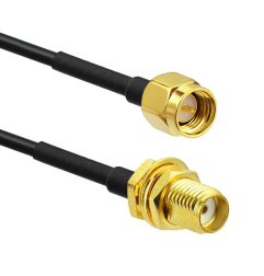 SMA Female Bulhead St. Connector With RG174 Cable (L-30CM) + SMA Male St. Connector
