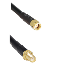 SMA Female Bulkhead St. Connector With RG58 Cable (L-60CM) + SMA Male St. Connector