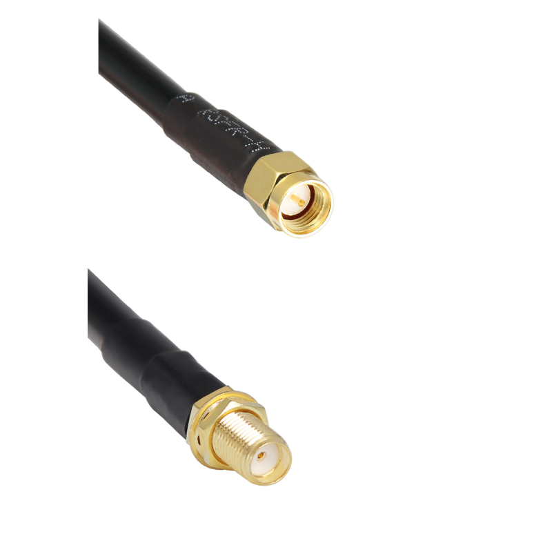 SMA Female Bulkhead St. Connector With RG58 Cable (L-60CM) + SMA Male St. Connector SMA Female Bulkhead St. Connector With RG58 Cable (L-60CM) + SMA Male St. Connector