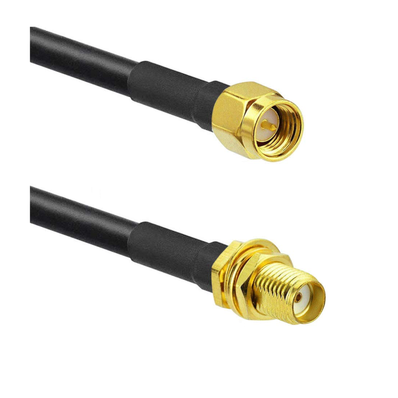 SMA Male St. Connector With RG58 Cable (L-1Mtr) + SMA Female Bulkhead St. Connector SMA Male St. Connector With RG58 Cable (L-1Mtr) + SMA Female Bulkhead St. Connector
