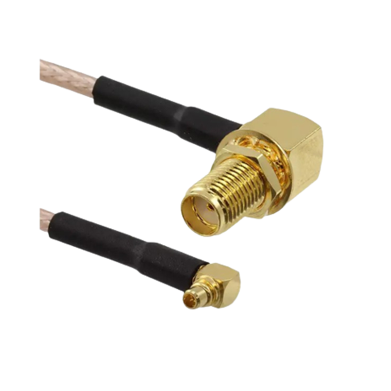 SMA Female Bulkhead Right Angle Connector With RG316 Cable (L–3Mtr) + MMCX Male Right Angle Connector SMA Female Bulkhead Right Angle Connector With RG316 Cable (L–3Mtr) + MMCX Male Right Angle Connector