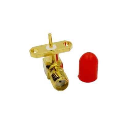 SMA Female 2 Hole Panel Mount Right Angle Connector Without Teflon