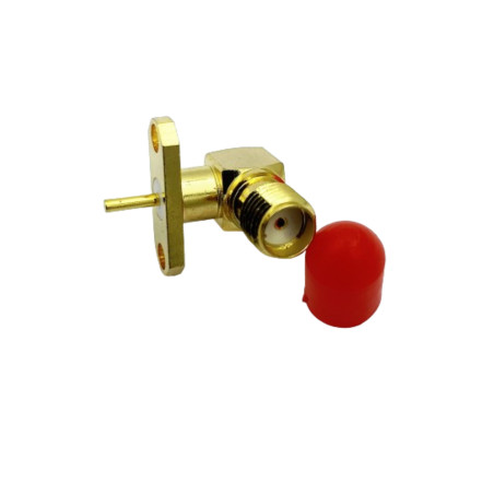 SMA Female 2 Hole Panel Mount Right Angle Connector Without Teflon