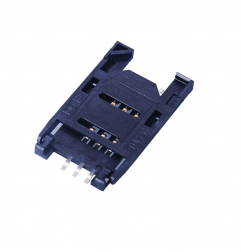 SIM Card Connector Flip Type 6 Pin Plastic Body