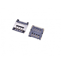 Micro SIM Card Connector 8 Pin Flip Type Metal Body
