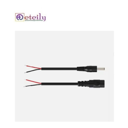 Eteily Wire manufacturer 2pin 2.5 2.1X5.5mm dc power cable plug converter
