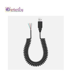 Eteily Customizable high quality Black 3 4 5 6 Core PUR spiral cable coiled wire