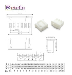 Eteily Custom 1.25mm 1.5mm 2.0mm 2.54mm Pitch 2/3Pin Connector Electric Wire & Female Plug Jst Sh Zh Ph jst