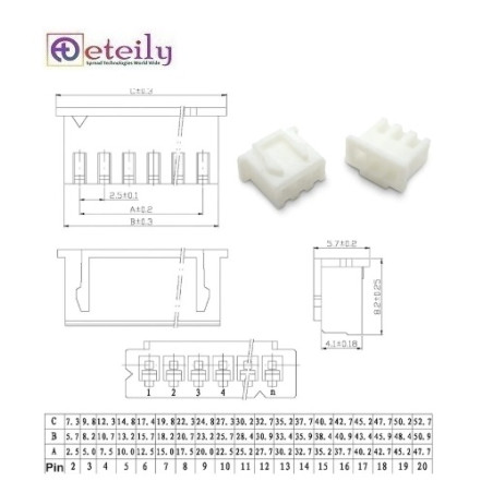 Eteily Custom 1.25mm 1.5mm 2.0mm 2.54mm Pitch 2/3Pin Connector Electric Wire & Female Plug Jst Sh Zh Ph jst