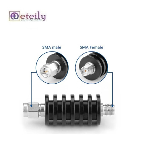 Eteily RF SMA coaxial fixed attenuator,DC to 3GHz/4GHz,10W 1db.2db.3db.5db.6db.10db.20db.30db.40db.50db Attenuator