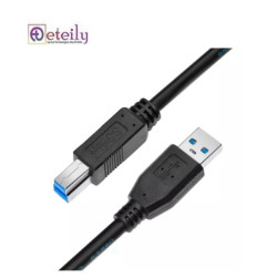 Eteily Right Angle USB Data Sync Printer Cable Lead 2m BLACK USB 2.0 AM to BM Cable