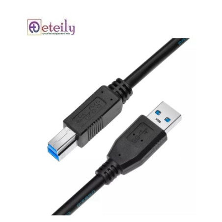 Eteily Right Angle USB Data Sync Printer Cable Lead 2m BLACK USB 2.0 AM to BM Cable