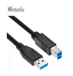 Eteily Right Angle USB Data Sync Printer Cable Lead 2m BLACK USB 2.0 AM to BM Cable