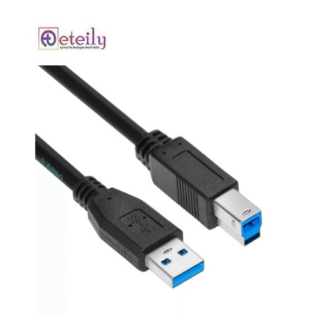 Eteily Right Angle USB Data Sync Printer Cable Lead 2m BLACK USB 2.0 AM to BM Cable