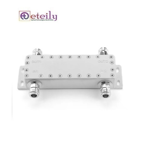 Eteily RF 350-2700MHz 2 IN 2 OUT Hybrid Coupler 500W with 4.3-10 Female Connector 3dB Coupler