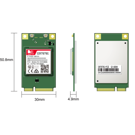 SIMCom SIM7070G-PCIE LTE-FDD/TDD-LTE/Quad-Band GPRS/EGPRS  Module
