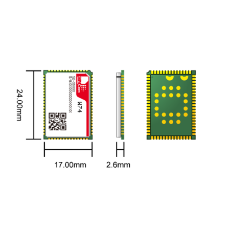 SIMCom W74 is a small, low-power, Wi-Fi & BT Module