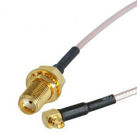 SMA Female Bulkhead St. Connector With RG178 Cable (L-10CM) + MMCX Male Right Angle Connector