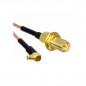 RP SMA Female Bulkhead St. Connector With RG178 Cable (L–3Mtr) + MMCX Male Right Angle Connector RP SMA Female Bulkhead St. Connector With RG178 Cable (L–3Mtr) + MMCX Male Right Angle Connector