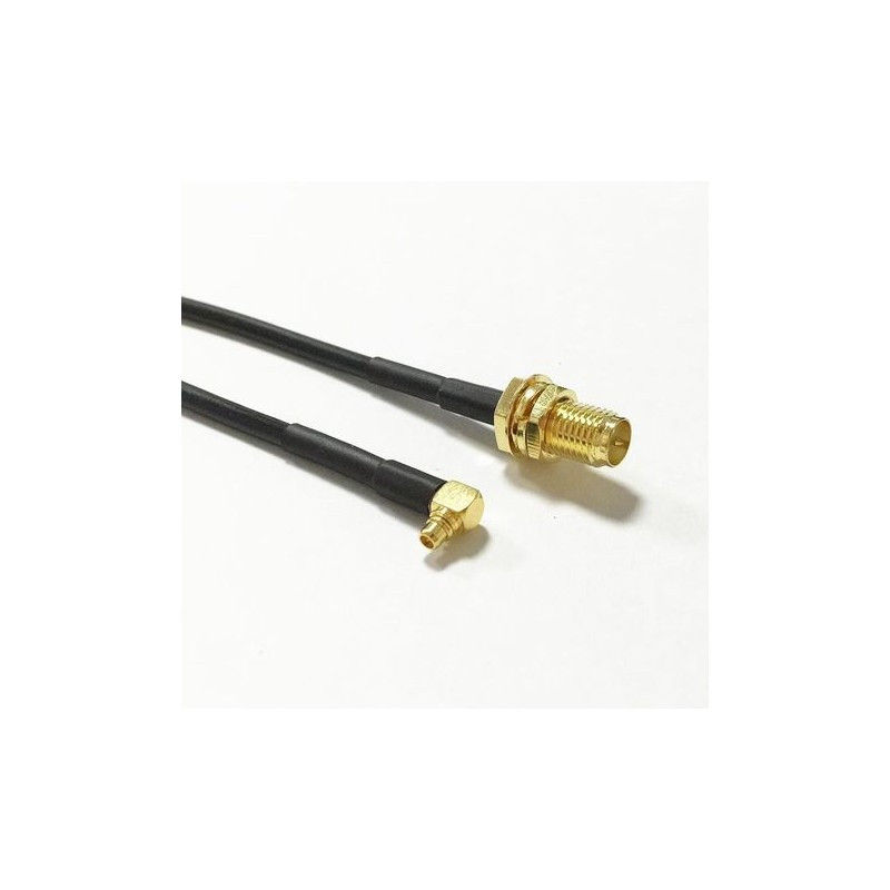 RP SMA Female Bulkhead St. Connector With RG174 (L–3Mtr) + MMCX Male Right Angle Connector RP SMA Female Bulkhead St. Connector With RG174 (L–3Mtr) + MMCX Male Right Angle Connector
