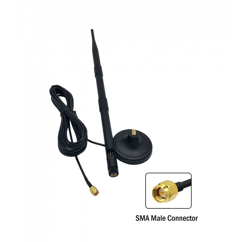 868MHz 9dBi Rubber Magnetic Antenna With RG174 Cable (L-3Mtr) + SMA Male St. Connector 868MHz 9dBi Rubber Magnetic Antenna With RG174 Cable (L-3Mtr) + SMA Male St. Connector