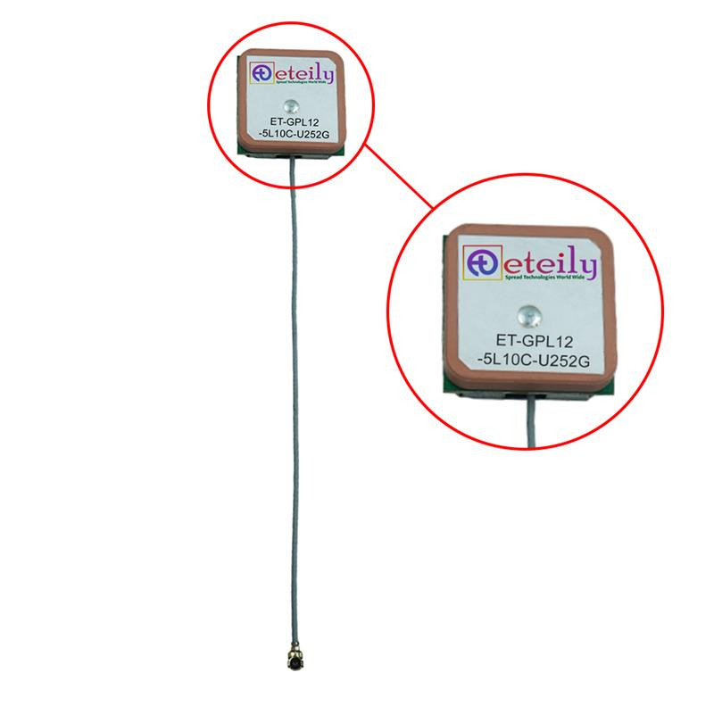 GPS/GLONASS L1+L2 Active Ceramic Patch Antenna With 1.13mm Cable (L-10cm) + UFL (25*25*2mm)