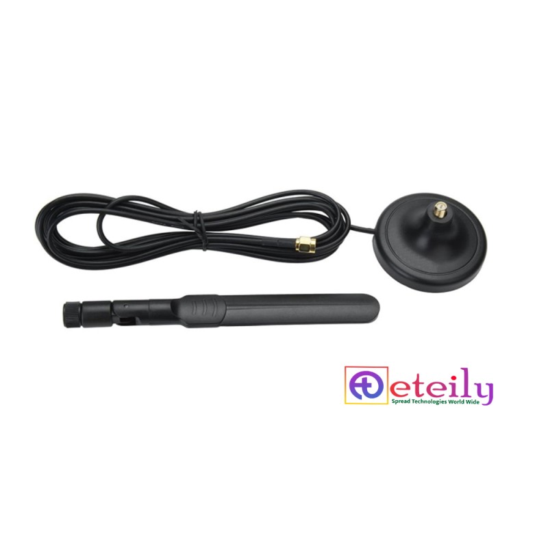 4G 6dBi Rubber Magnetic Whip Antenna With RG174 Cable (L-3Mtr) + SMA Male St. Connector 4G 6dBi Rubber Magnetic Whip Antenna With RG174 Cable (L-3Mtr) + SMA Male St. Connector