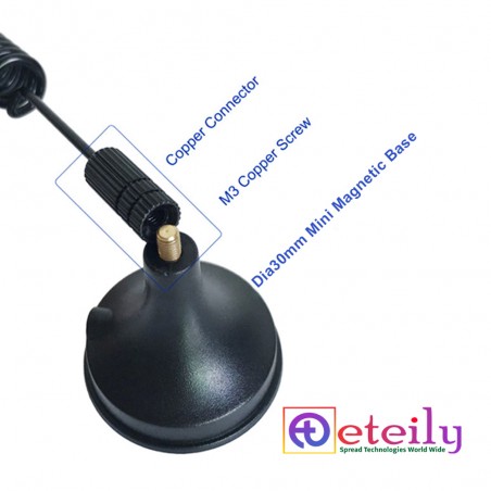 5G 15dBi Spring Magnetic Antenna With RG174 Cable (L-3mtr) + SMA Male St. Connector