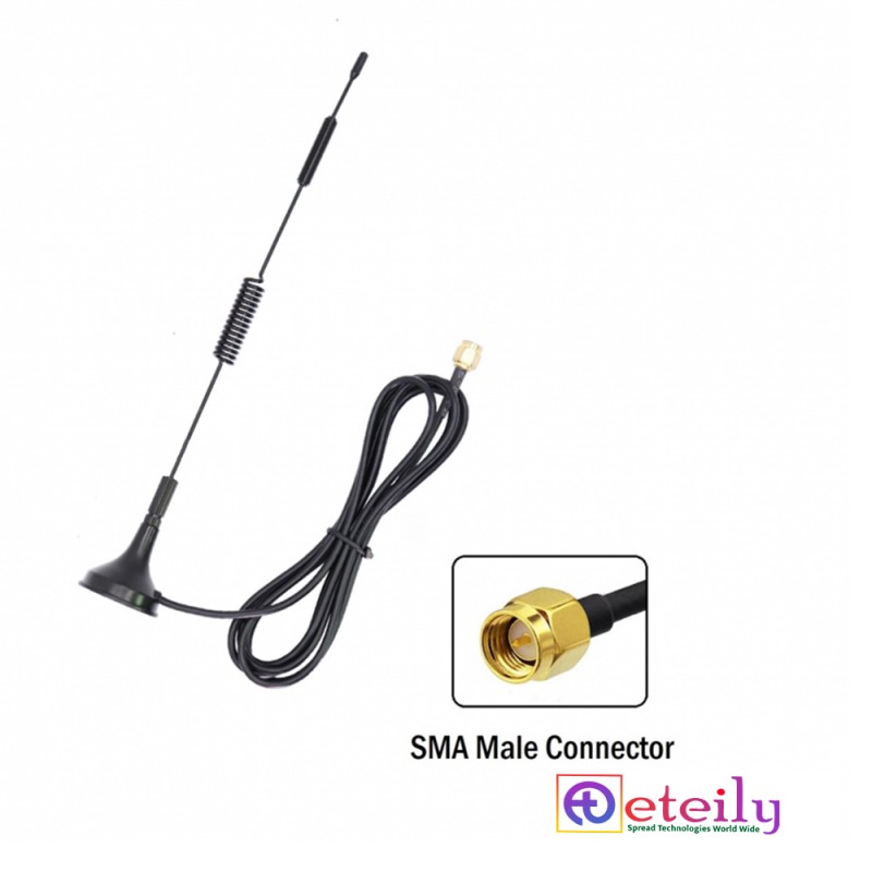 4G 10dBi Spring Magnetic Antenna with RG174 Cable (L-3mtr) + SMA Male St. Connector 4G 10dBi Spring Magnetic Antenna with RG174 Cable (L-3mtr) + SMA Male St. Connector