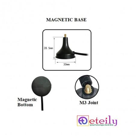 5G 3dBi Spring Magnetic Antenna With RG174 (L-3Mtr) Cable + SMA Male St. Connector