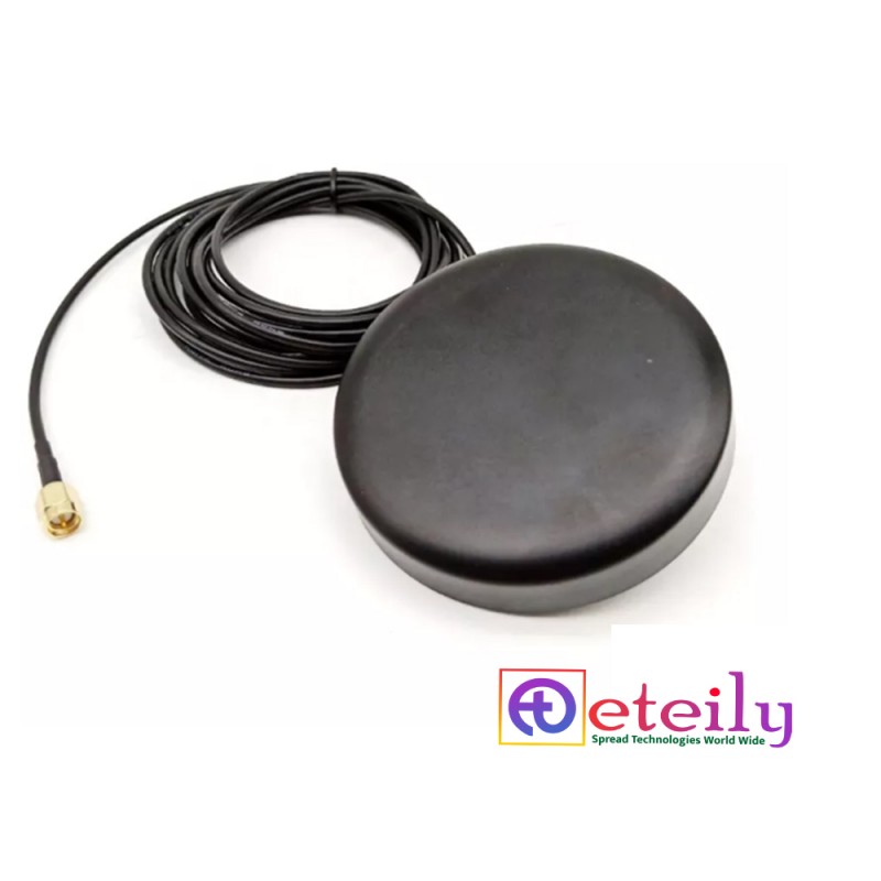 GSM 6dBi Magnetic Mount Puck Antenna With RG174 Cable (L-3Mtr) + SMA Male St. Connector (80MM) GSM 6dBi Magnetic Mount Puck Antenna With RG174 Cable (L-3Mtr) + SMA Male St. Connector (80MM)