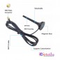 GSM 3dBi Rubber Magnetic Antenna With RG174 Cable (L-3Mtr) + SMA Male St. Connector