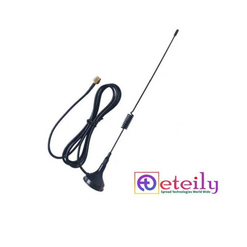 Wi-Fi 3dBi Spring Magnetic Antenna With RG174 Cable (L-3Mtr) + SMA Male St. Connector Wi-Fi 3dBi Spring Magnetic Antenna With RG174 Cable (L-3Mtr) + SMA Male St. Connector