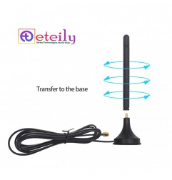 Wi-Fi 3dBi Rubber Magnetic Antenna With RG174 Cable (L-3Mtr) + SMA Male St. Connector