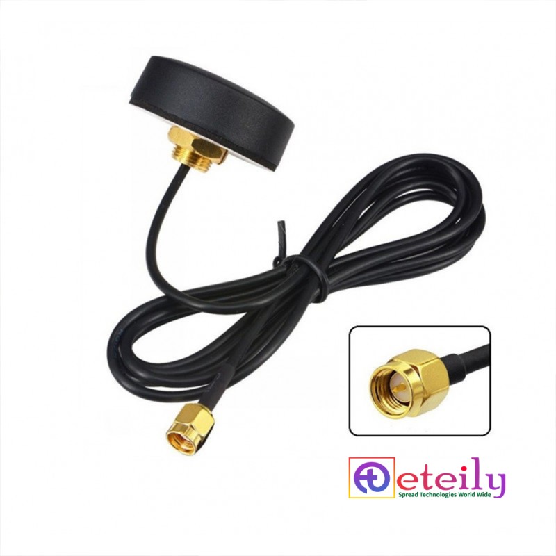 2.4GHz 5dBi Screw Mount Puck Antenna With RG174 Cable (L-3Mtr) + SMA Male St. Connector (46MM) 2.4GHz 5dBi Screw Mount Puck Antenna With RG174 Cable (L-3Mtr) + SMA Male St. Connector (46MM)